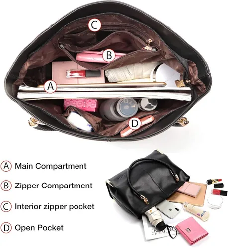 Vista 4 de FOXER Totes de cuero y carteras 2 PCS Set