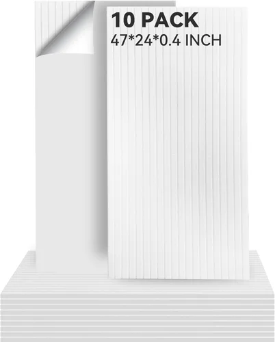 Vista 11 de Paquete de 10 paneles acústicos grandes de 48 x 24 x 0.38 pulgadas, paneles de pared autoadhesivos para amortiguar el sonido, paneles de pared Negro