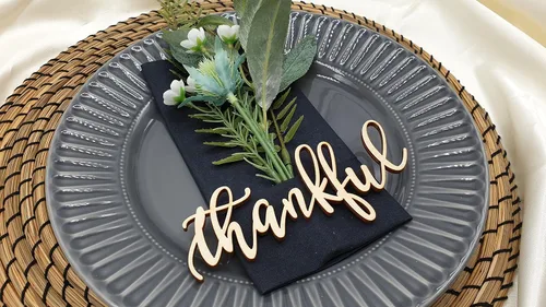 Vista 9 de Tarjetas de lugar agradecido, tarjetas de lugar de Navidad personalizadas, ajuste de lugar de cena personalizado, decoración de mesa de otoño