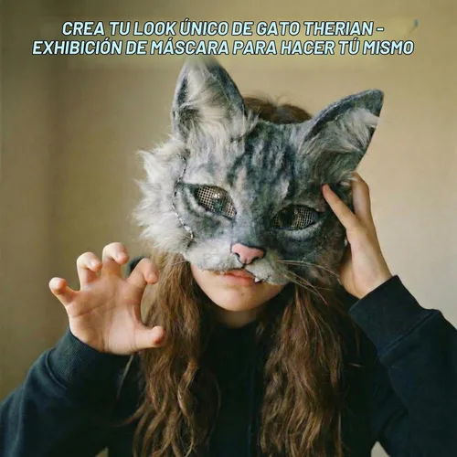 Vista 6 de MAELSTROM 10PCS Cat Masks Therian Mask White Blank Animal Mask Base Halloween Costume Masquerade for Holiday Party