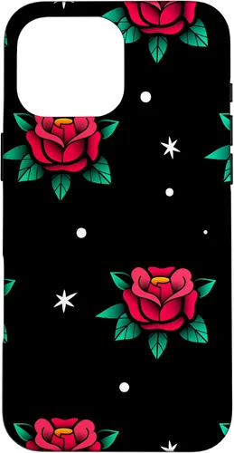 Vista 18 de Roses Fifties Black Red Rockabilly Pinup Rose Retro Fashion Case for iPhone 17
