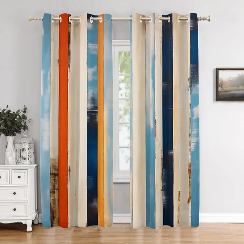 Vista 60 de Cortinas opacas de poliéster multicapa para cafetería, con diseño de diamantes, 2 unidades, 26 x 24 pulgadas