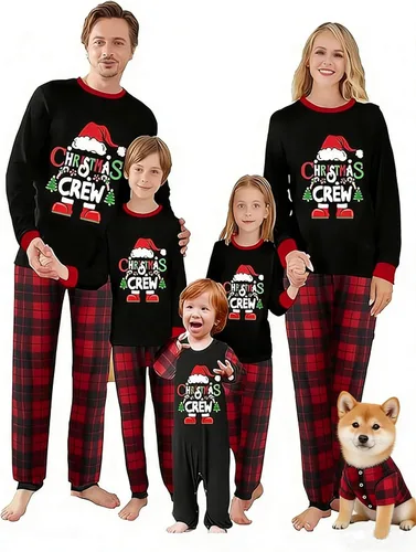 Vista 46 de OAKFashion Conjuntos de Pijamas Familiares de Navidad, Pijamas Familiares a Juego de Navidad Ropa de Dormir Pjs