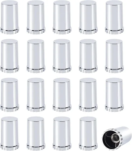 Vista 8 de 33mm Cubiertas de tuerca de lengüeta, 33mm x 3 1/2 pulgadas de plástico ABS cromado, cilindro de tuerca con rosca, cubiertas de tuerca de lengüeta