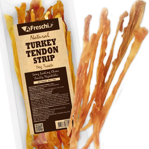 Vista 19 de AFreschi - Premios masticables de tendón de pavo para perros y cachorros, Signature Series, ingredientes de EE. UU., hipoalergénico, fácil