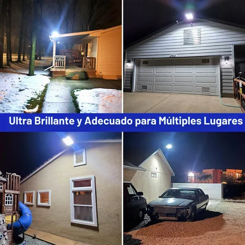 Vista 4 de Luces Solares Impermeables para Exteriores para Patio y Jardín, Iluminación de Seguridad con Sensor de Movimiento de Anochecer a Amanecer, Lámparas
