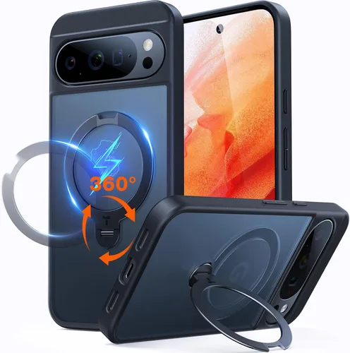 Vista 15 de TORRAS Soporte magnético giratorio de 360 grados para funda de Google Pixel 9 Pro XL, protección contra caídas de grado militar de 12 pies