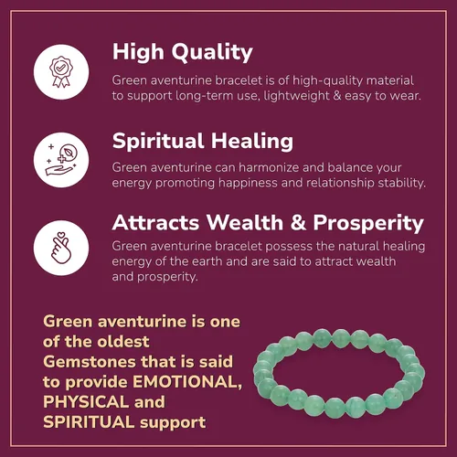 Vista 31 de Crystal Vibe Pulseras de cuentas de 0.315 in para mujeres y hombres, pulseras de cristal con piedras preciosas naturales, tamaño elástico ajustable