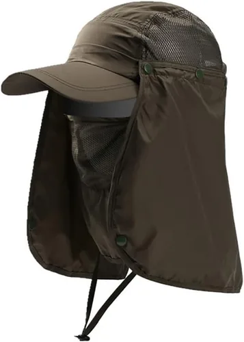 Vista 10 de Sombrero para el sol al aire libre, gorra de protección solar unisex con solapa extraíble para el cuello, sombrero de pesca de secado rápido