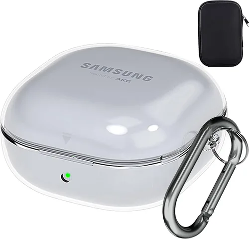 Vista 6 de AIIKO Funda compatible con Galaxy Buds 2 Pro 2022/Galaxy Buds 2/Pro Case 2021 /Galaxy Buds Live Case 2020 Funda protectora de TPU suave transparente