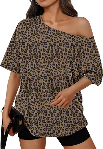 Vista 19 de Trendy Queen Camisetas de verano de gran tamaño con hombros descubiertos Negro