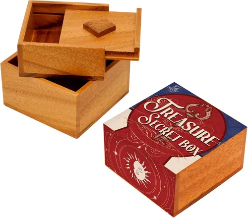 Vista 12 de BSIRI Caja de seguridad para rompecabezas, caja de rompecabezas secreta de madera con compartimentos ocultos, misterio ideal, caja de joyería