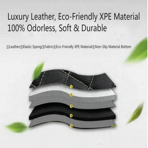 Vista 4 de Alfombrillas de cuero personalizadas impermeables para el 99 % de los sedán, SUV, automóvil deportivo, negro, beige, almohadillas de vehículo
