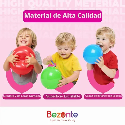 Vista 6 de Bezente Paquete de 150 globos de látex mate color burdeos de 5 pulgadas rojo (07-Red-G42)