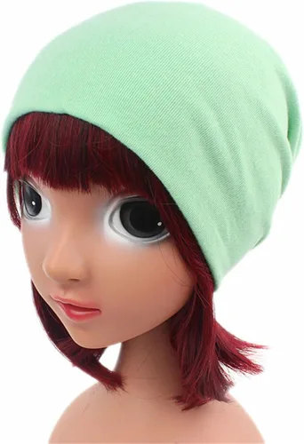 Vista 3 de Qhome - Gorro de punto liso para niños y niñas, suave, holgado, cálido, unisex, para niños