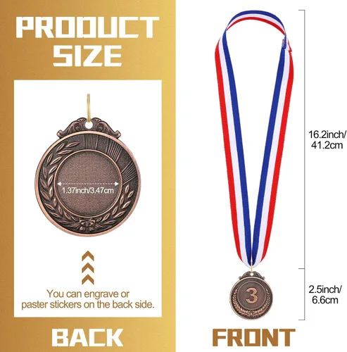 Vista 2 de Sasylvia 120 medallas de oro y plata de bronce, medallas ganadoras de premios, medallas para adultos y niños, medallas para béisbol, softbol