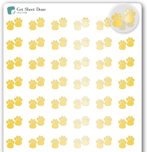 Vista 12 de Paw - Calcomanías para planificador de mascotas, 54 láminas doradas (1/2 pulgadas), recordatorio de medicamentos para el cuidado de perros y gatos