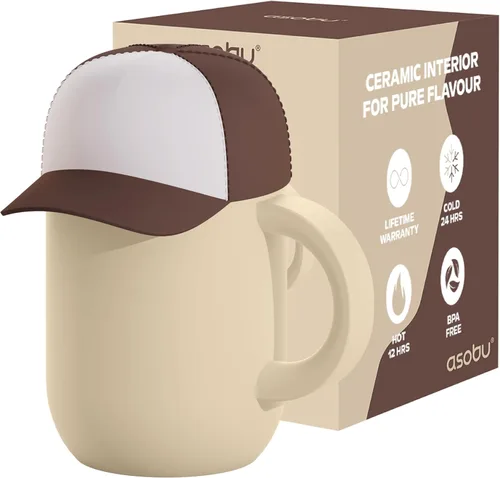 Vista 27 de asobu Taza de viaje 360 – Taza de acero inoxidable aislada al vacío de 28 onzas con tapa y asa a prueba de derrames de 360° – Mantiene las bebidas