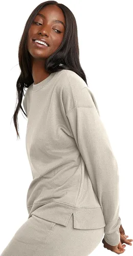Vista 3 de Hanes Women's Originals French Terry, Lightweight Fleece Pullover Sweatshirt, Available in Plus