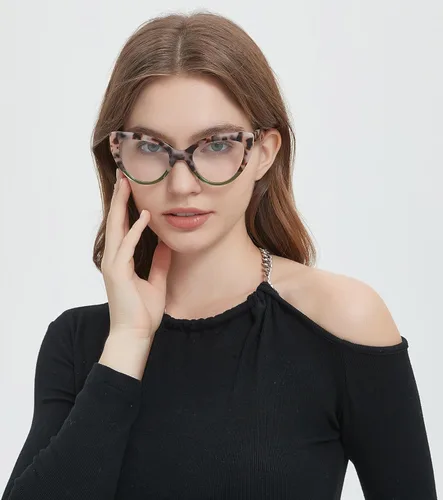 Vista 2 de VOOGLAM Lentes elegantes con bloqueo de luz azul para mujer, antifatiga ocular, ojos secos, gafas