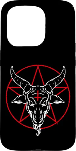 Vista 14 de iPhone 12/12 Pro Baphomet cabra - Estuche Satánico Pentagrama