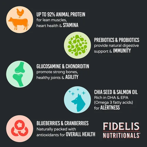 Vista 4 de FIDELIS Alimento crudo liofilizado para perros – Decoración de carne de res alta en proteínas y comida para los comensales exigentes – Nutrición
