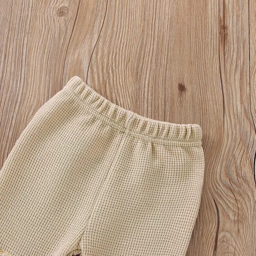 Vista 2 de Pantalones deportivos para bebés, niños y niñas, pantalones casuales de gofre, pantalones de harén unisex para bebés