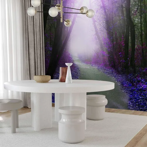 Vista 6 de artgeist Mural de pared premium Bosque púrpura, 79 x 55 pulgadas, papel tapiz no tejido, decoración de pared de vellón, impresión fotográfica