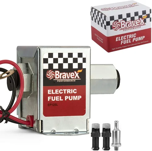 Vista 9 de Bravex E8012S Bomba de combustible eléctrica universal de baja presión 5-9 PSI 12V con kit de instalación