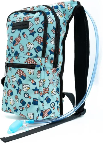 Vista 8 de Kandies World Reflective Festival - Paquete de hidratación – Bolsa de agua de 2 litros para raves, senderismo, ciclismo, correr y más