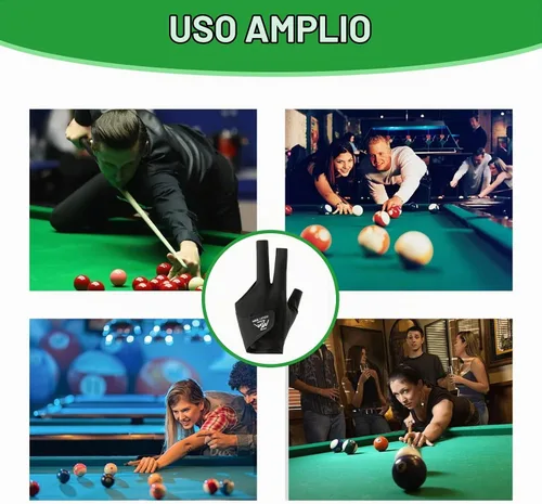 Vista 6 de Pool Glove for Left/Right Hand, 3 Finger Billiard Glove with Quick Dry Breathable Fabric, Professional Snooker Cue Sport Accessories, Enhanced Grip