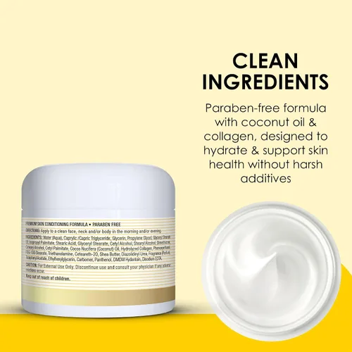 Vista 5 de MASON NATURAL Crema de belleza de aceite de coco, hidratante hidratante con colágeno para una piel suave y firme, 2 onzas