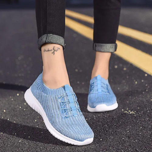 Vista 7 de konhill Zapatos cómodos para caminar para mujer, tenis atléticos, casuales, sin cordones