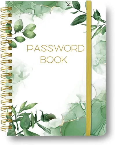 Vista 8 de Libro de contraseñas con pestañas alfabéticas - Cuaderno de contraseñas en espiral para Internet y computadora, registro de sitios web, nombres