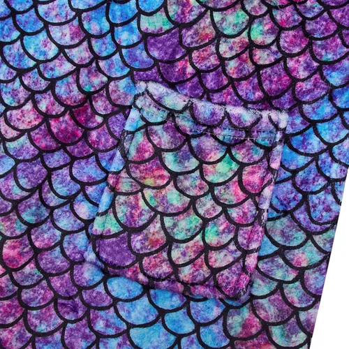 Vista 6 de AIDEAONE Albornoces para niños y niñas, con capucha, batas de franela suave de felpa, regalo para niños y niñas de 4 a 14 años