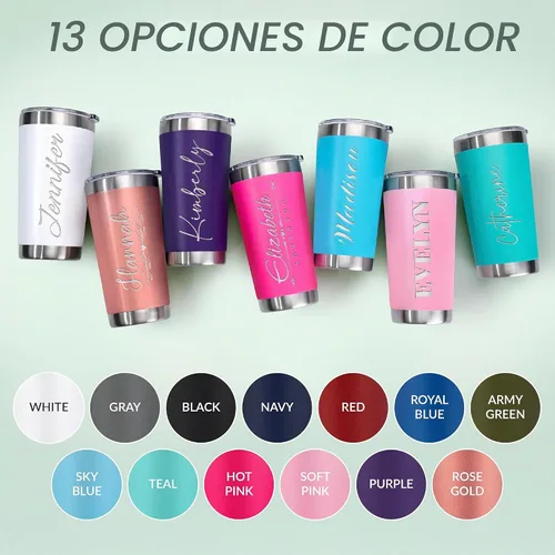 Vista 3 de Vasos de viaje personalizado de 20 y 30 onzas, con aislamiento Verde militar