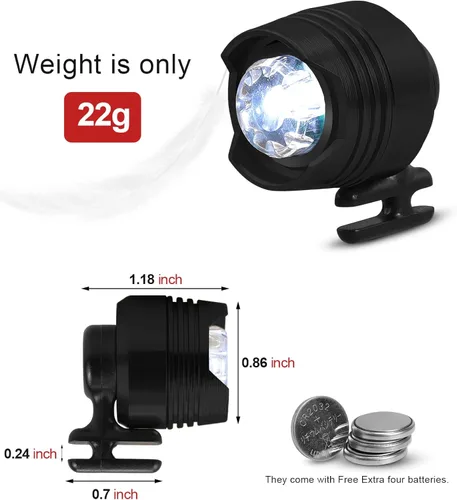 Vista 5 de MEXITOP Faros delanteros para Croc 2 piezas, faros delanteros de cocodrilo para accesorios de cocodrilo, dijes de cocodrilo iluminados para pasear
