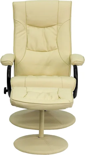 Vista 15 de Flash Furniture Rachel - Silla reclinable de LeatherSoft contemporánea multiposición con otomana, silla reclinable giratoria de 360 grados y juego