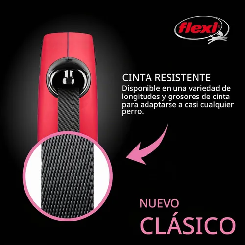 Vista 3 de Flexi - Correa retráctil clásica para perros, grande, 12 m, roja