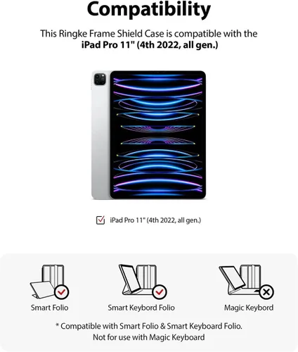 Vista 2 de Ringke Funda con teclado Frame Shield diseñada para iPad Pro 11 2021 (11 pulgadas, 3ª generación), color negro mate