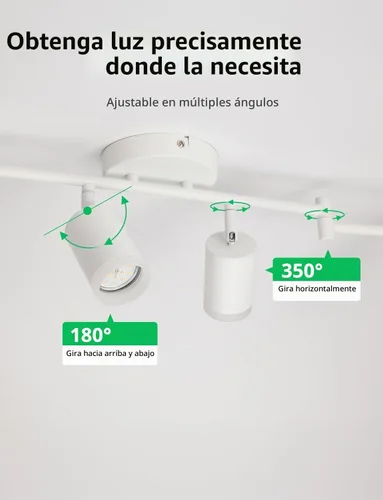 Vista 3 de Bojim Cabeza ajustable blanca del techo de los accesorios de iluminación de Blanco