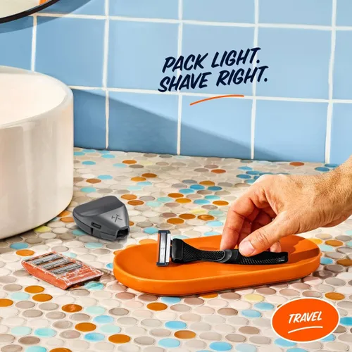 Vista 3 de Dollar Shave Club - Juego de afeitado de viaje (negro) - Kit de maquinilla