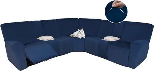 Vista 154 de HDCAXKJ Fundas de sofá seccional reclinable de terciopelo, cubierta de sofá seccional en forma de L, lavable, elástica, suave, para rincón