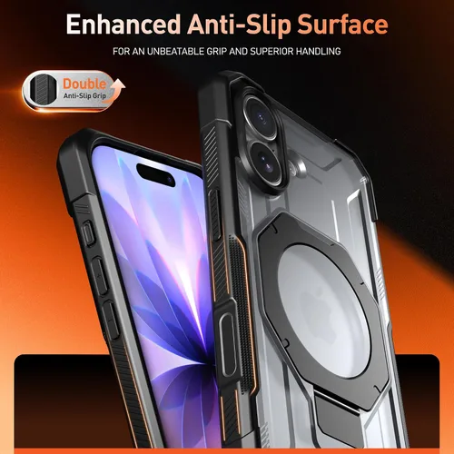 Vista 7 de Funda Poetic Spartan con soporte de anillo para iPhone 17, [Botón de control de cámara][Compatible con Magsafe], funda protectora de cuerpo