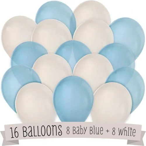 Vista 3 de Kit de globos para bebé (azul y blanco)