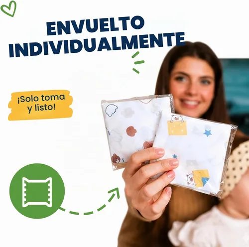 Vista 5 de Eli with Love Disposable Bibs Individually Wrapped Bib with Crumb Catcher - Waterproof Baby Bibs For Feeding
