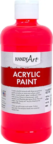 Vista 65 de Handy Art Pintura acrílica, juego de 12 colores, botellas de 16 onzas, acrílico líquido para estudiantes semibrillante, consistencia de flujo
