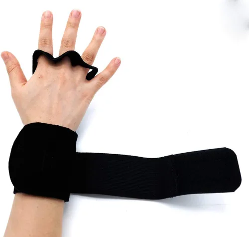 Vista 3 de Agarraderas de cuero ideales para gimnasia, levantamiento de pesas, pesas rusas y crossfit