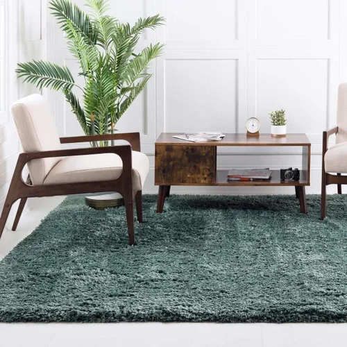 Vista 55 de Rugs.com - Alfombra de la colección Infinity, alfombra de pelo mullido sólida de 2 x 3 pies, color azul Egeo, perfecta para salas de estar
