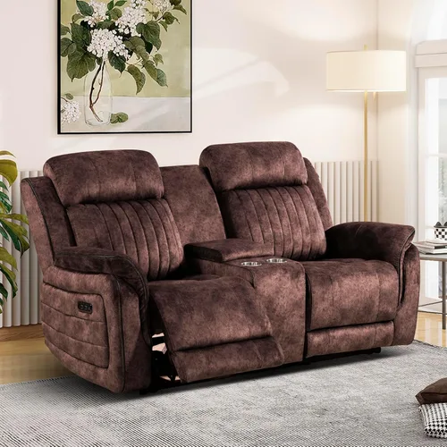 Vista 11 de Sofá reclinable eléctrico con gravedad cero, sillón reclinable eléctrico con reposacabezas ajustable, carga inalámbrica, puertos USB/C, sofá Azul